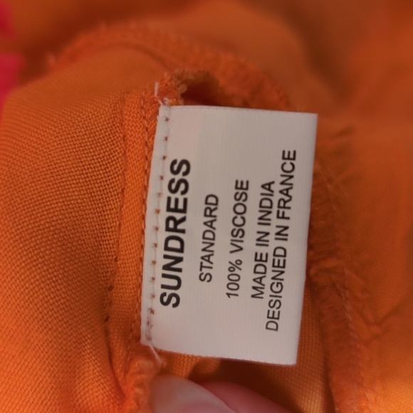 SUNDRESS Indiana Basic Dress Frill  Tassel Orange Oversized Ruffled Dress S - Picture 9 of 11